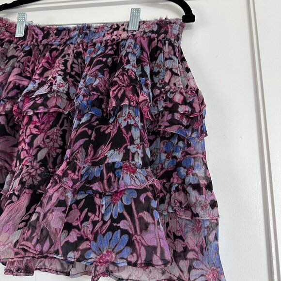 LoveShackFancy Benicia Mini Skirt In Midnight Light Large Tiered Ruffle Detail - Picture 5 of 8